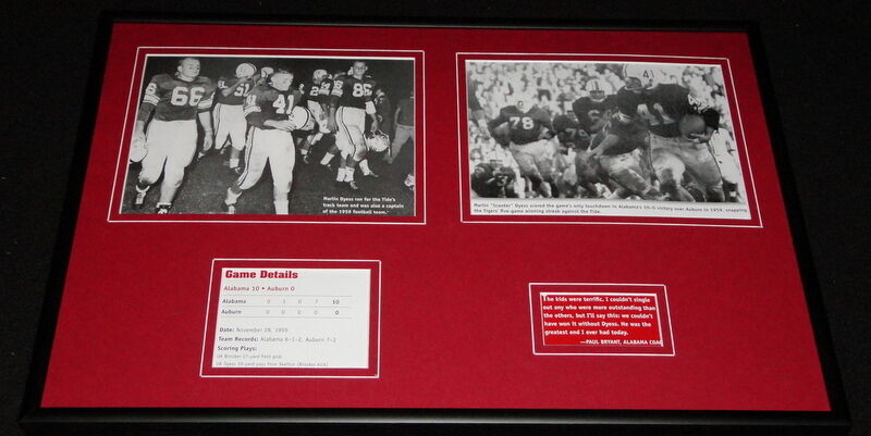 1959 Iron Bowl Alabama Auburn Marlin Dyess Framed 12x18 Photo Display