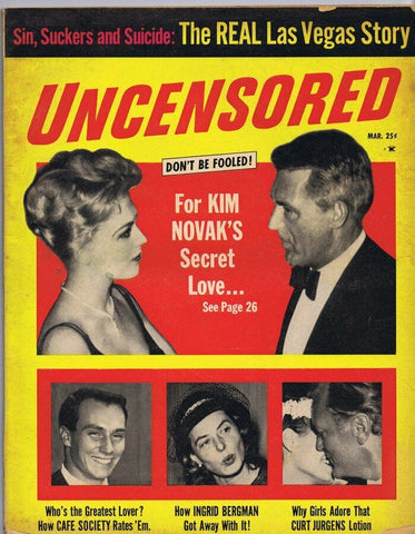 ORIGINAL Vintage Uncensored Magazine Vol 9 #6 March 1960 Kim Novak I Bergman