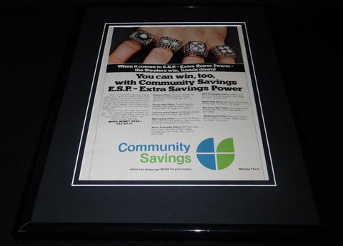 1980 Community Savings Bank / Pgh Steelers Framed 11x14 ORIGINAL Advertisement