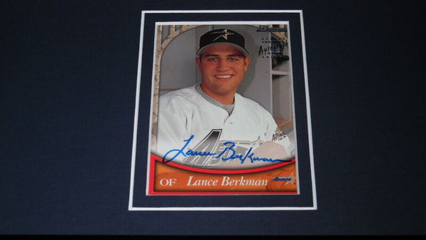 Lance Berkman Signed Framed 11x14 Rookie Card & Photo Display TOPPS Astros