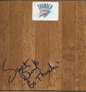 Coach Scott Brooks Signed 6x6 Floorboard Thunder 76ers TCU