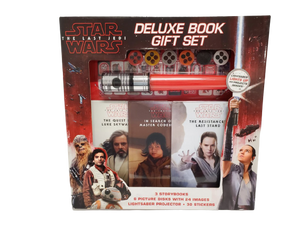 NEW SEALED Star Wars Last Jedi Deluxe Gift Set 3 Books + Lightsaber Projector