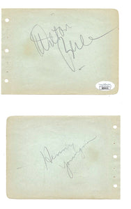 Milton Berle & Henny Youngman Dual Signed 4x6 Album Page JSA COA