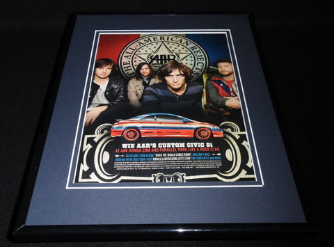 All American Rejects / Honda Civic 2009 Framed 11x14 ORIGINAL Advertisement 