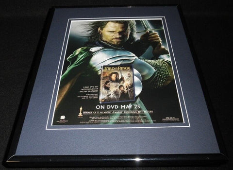 Lord of the Rings Return of King 2004 Framed 11x14 ORIGINAL Advertisement 