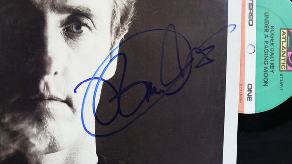 Roger Daltrey Signed Framed 1985 Under a Raging Moon Record Album Display