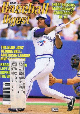 ORIGINAL Vintage Nov 1987 Baseball Digest Magazine George Bell