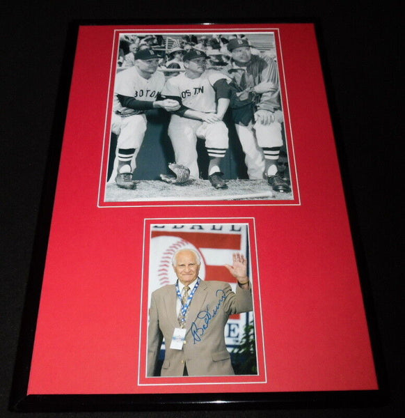 Bobby Doerr Signed Framed 12x18 Photo Display Red Sox w/ Ted Williams D Dimaggio