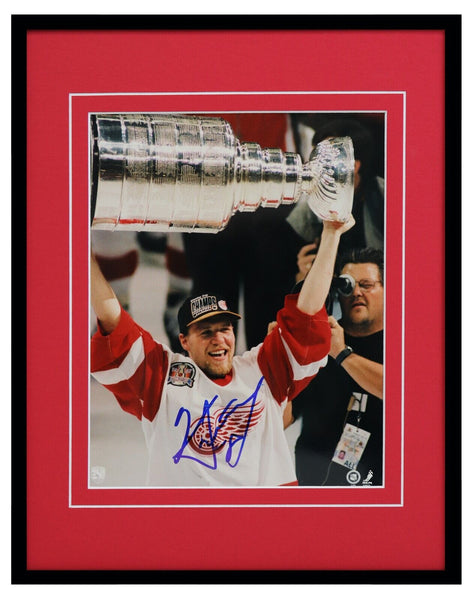 Kirk Maltby Signed Framed 11x14 Photo Display Red Wings Stanley Cup