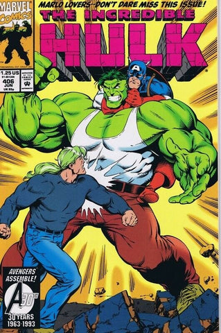 Incredible Hulk #406 ORIGINAL Vintage 1993 Marvel Comics Captain America