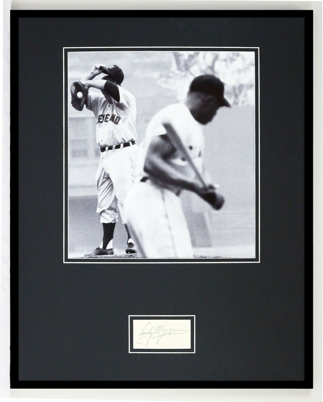 Early Wynn Signed Framed 16x20 Photo Display Indians 1954 World Series 