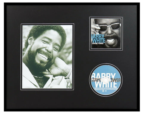 Barry White Framed 16x20 Staying Power CD & Photo Display