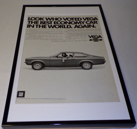 1972 Chevrolet Vega Framed 11x17 ORIGINAL Vintage Advertisin​g Poster 