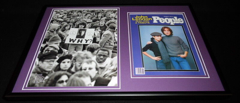 John Lennon Framed 12x18 People Magazine Memorial Cover Display The Beatles