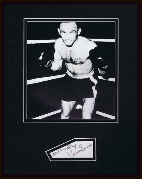 Carmen Basilio Signed Framed 11x14 Photo Display 