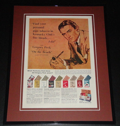 1959 Gregory Peck Kentucky Club 11x14 Framed ORIGINAL Vintage Advertisement