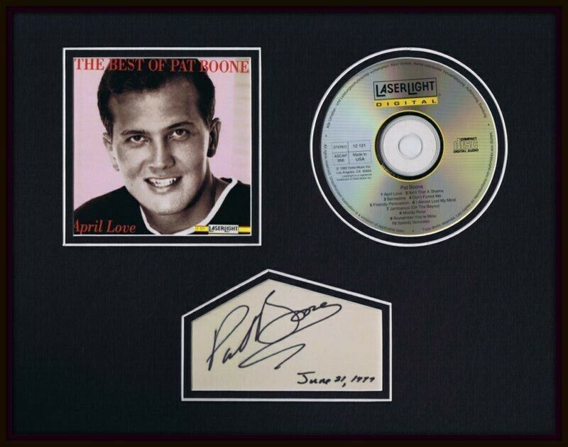 Pat Boone Signed Framed 11x14 Best Of CD & Photo Display