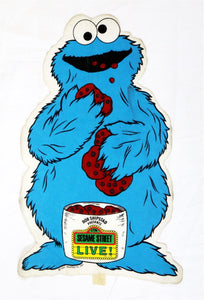 VINTAGE 1980 Sesame Street Live Cookie Monster 17" Felt Pennant