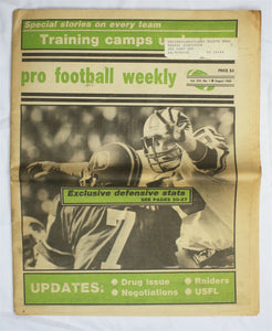  VINTAGE Aug 1982 Pro Football Weekly Magazine