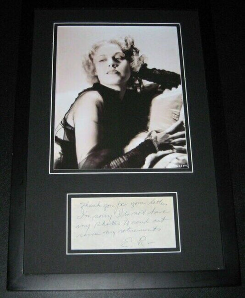 Esther Ralston Signed Framed 11x17 Note & Photo Display