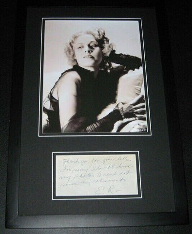 Esther Ralston Signed Framed 11x17 Note & Photo Display