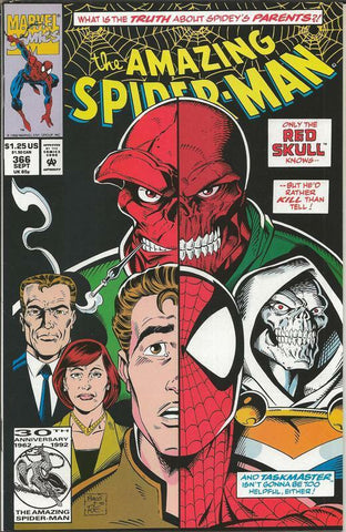 Amazing Spiderman #366 ORIGINAL Vintage 1992 Marvel Comics Taskmaster Red Skull