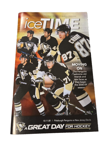 Oct 11 2008 Devils @ Penguins Program Marc Andre Fleury 47 Saves