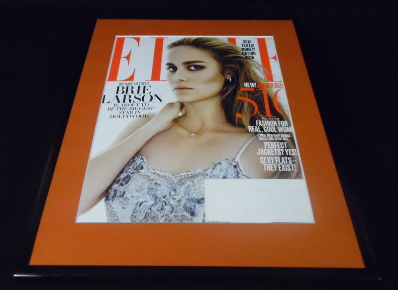 Brie Larson Framed 11x14 ORIGINAL 2016 Elle Magazine Cover Captain Marvel