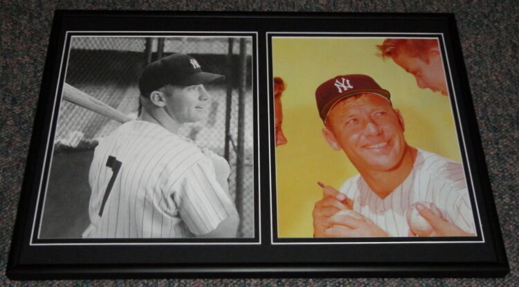 Mickey Mantle Framed 12x18 Photo Set NY Yankees