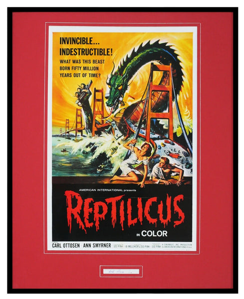 Sidney Sid Pink Signed Framed Reptilicus Poster Display Father of 3D Movies