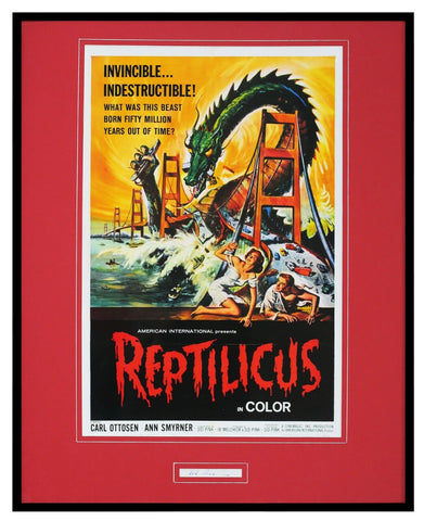 Sidney Sid Pink Signed Framed Reptilicus Poster Display Father of 3D Movies