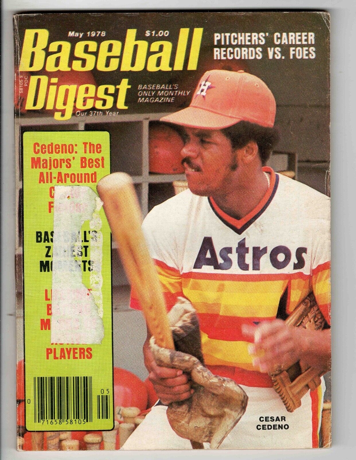 May 1978 Baseball Digest Magazine Cesar Cedeno Astros