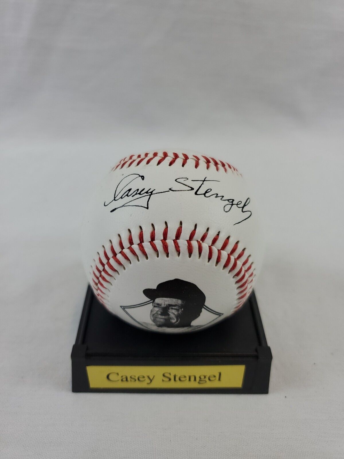 Casey Stengel Record Breakers of Baseball Facsimile Signed Baseball