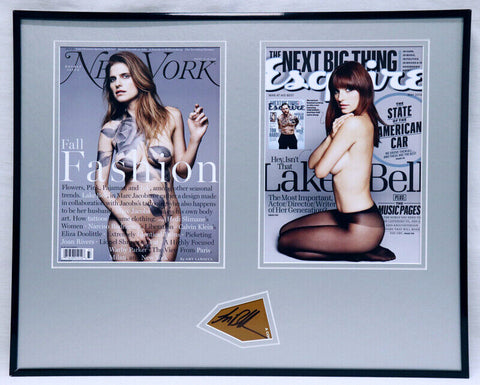 Lake Bell Signed Framed 16x20 Bodypaint Stockings Photo Set 