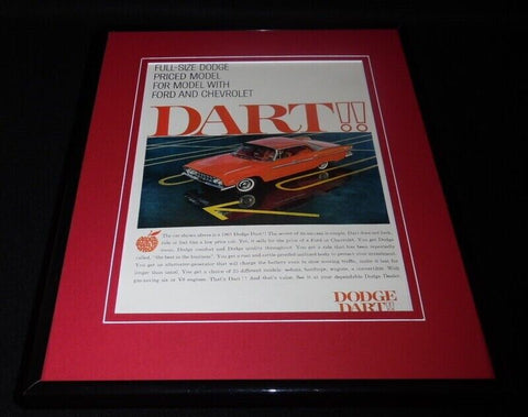 1961 Dodge Dart Framed 11x14 ORIGINAL Vintage Advertisement