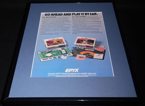 1988 Epyx Baseball Football Games 11x14 Framed ORIGINAL Vintage Advertisement