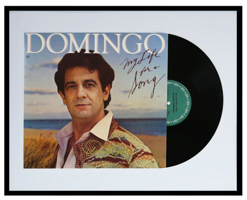 Placido Domingo Signed Framed My Life For a Song 1983 Record Album Display