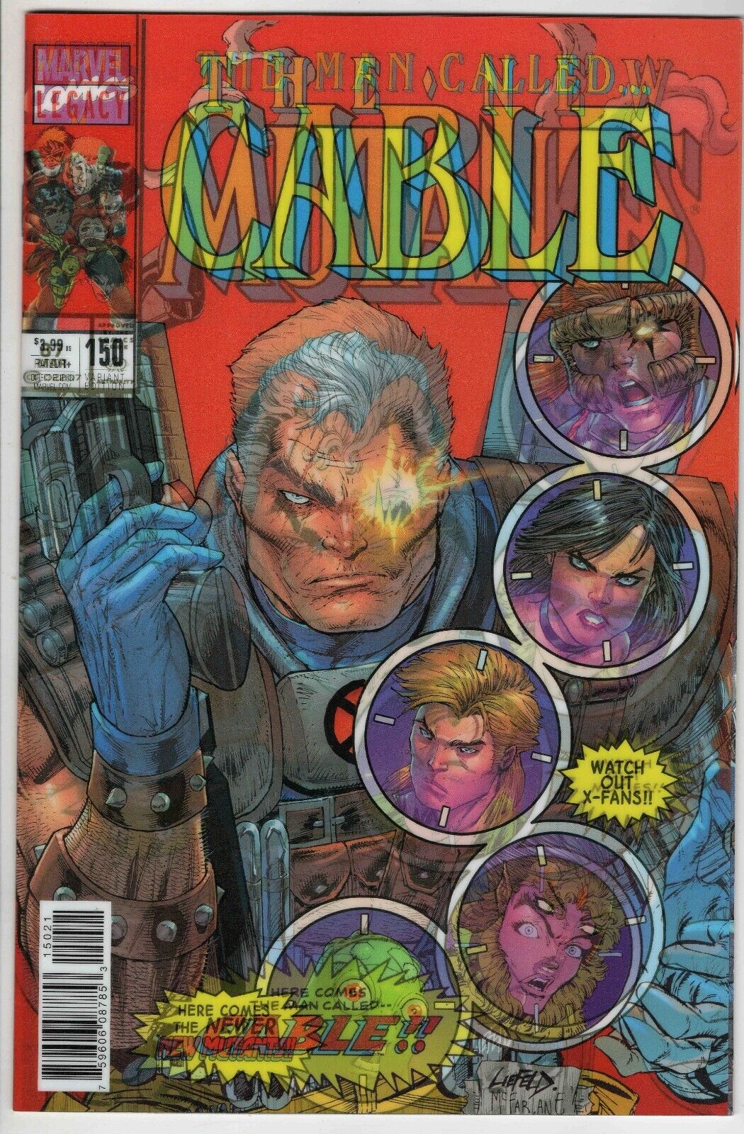 Cable #150 2017 Marvel Comics Lenticular Cover New Mutants 98 Homage