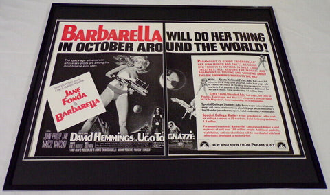 1968 Barbarella 16x20 Framed ORIGINAL Industry Advertisement Jane Fonda