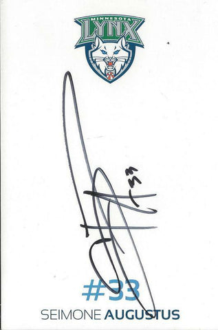 Seimone Augustus Signed 4x6 Postcard Minnesota Lynx