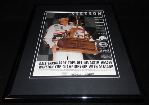 Dale Earnhardt 1993 Stetson Framed 11x14 ORIGINAL Vintage Advertisement 