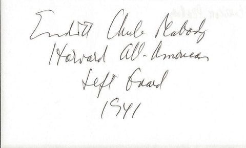 Endicott Chub Peabody Signed 3x5 Index Card Harvard