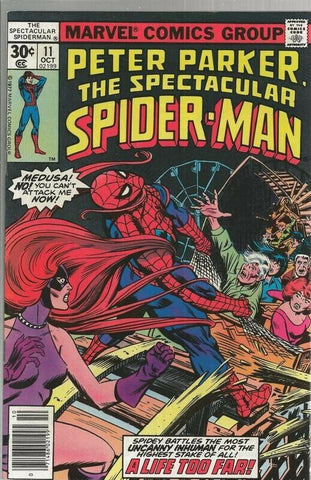 Spectacular Spider-Man #11 ORIGINAL Vintage 1977 Marvel Comics Medusa GGA