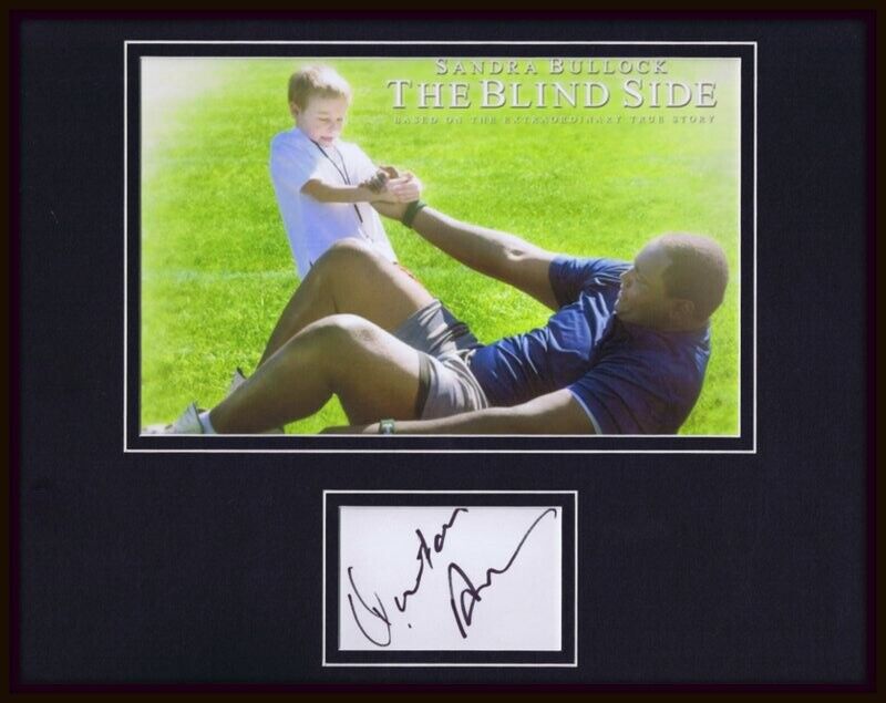 Quinton Aaron Signed Framed 11x14 Photo Display JSA The Blind Side 