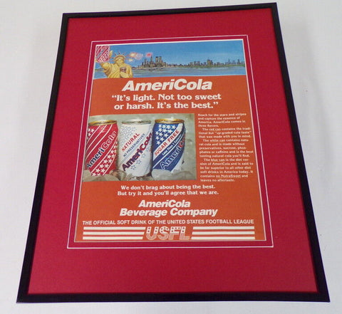 1985 Americola / USFL  11x14 Framed ORIGINAL Vintage Advertisement 