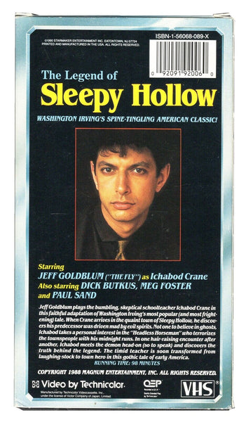 Legend of Sleepy Hollow VINTAGE VHS Cassette Jeff Goldblum