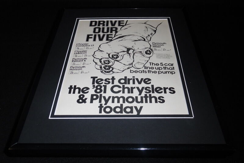 1981 Chrysler Dodge Plymouth Test Drive 11x14 Framed ORIGINAL Advertisement