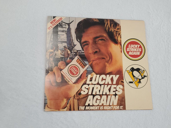 VINTAGE 1982-83 Pittsburgh Penguins Lucky Strike Cigarettes Calendar