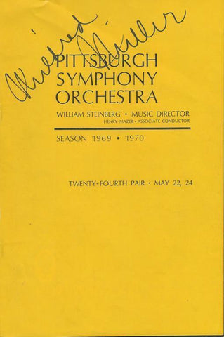 Mildred Miller Signed 1969/70 Pittsburgh Symphony Orchestra Program Page