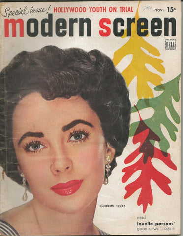 ORIGINAL Vintage November 1950 Modern Screen Magazine Elizabeth Taylor